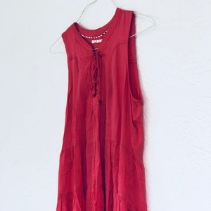 Anthropologie Coral Lace Up Tank